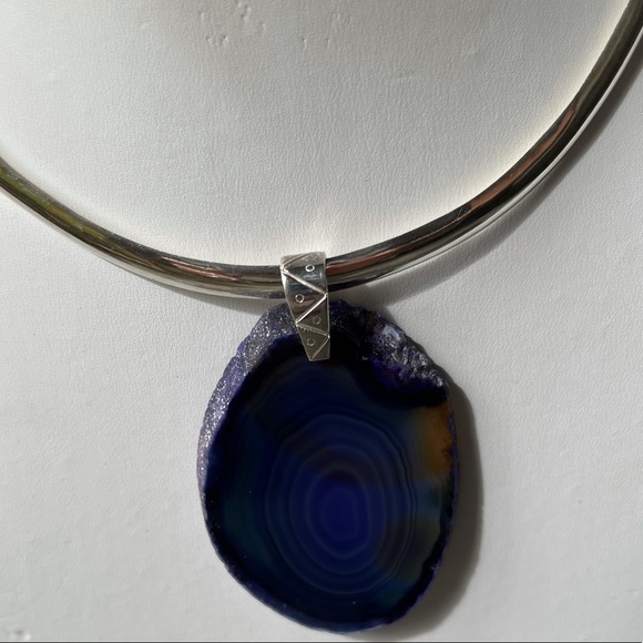 Agate S925 sterling silver pendant - Picture 3 of 9